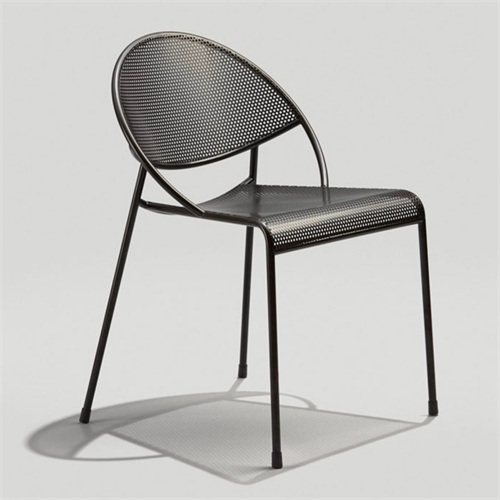 咖啡店簡易鐵藝現代鏤空靠背椅子